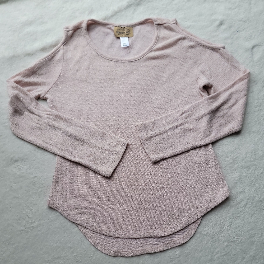 Kid's Pink Cold Shoulder Top
